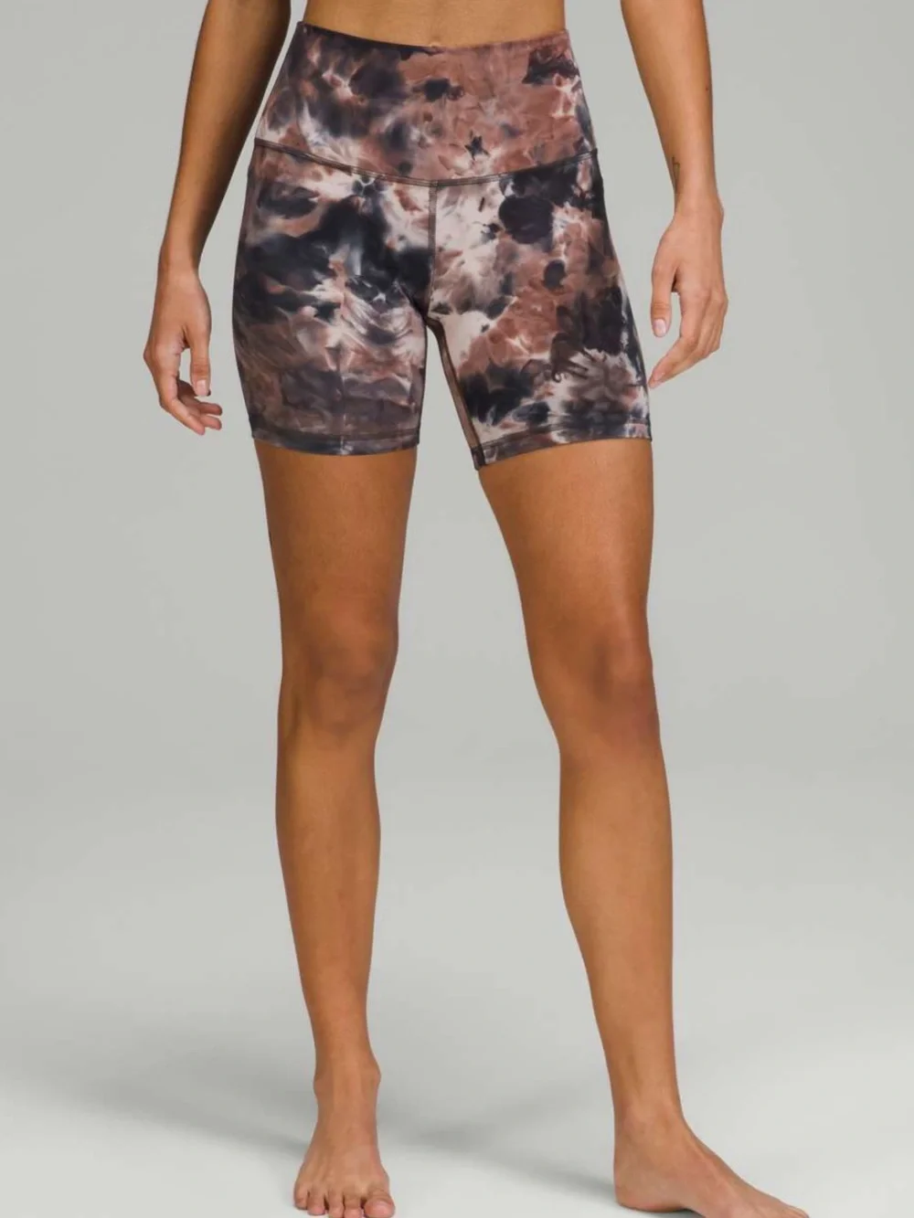 Lululemon Align High-Rise Short 6”  Diamond Dye Seashell/Smoky Topaz Graphite 10